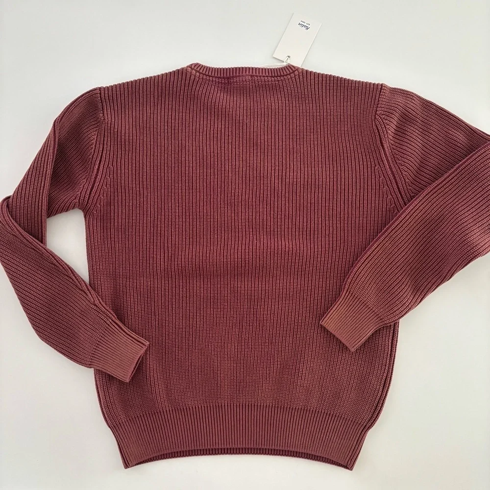 Katin Swell Ribbed Knit Crewneck Sweater Men’s Size Small Maroon Red New